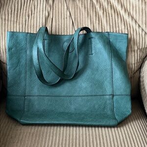Elegant Hunter Green vegan Leather “Joy Susan” Tote Bag
